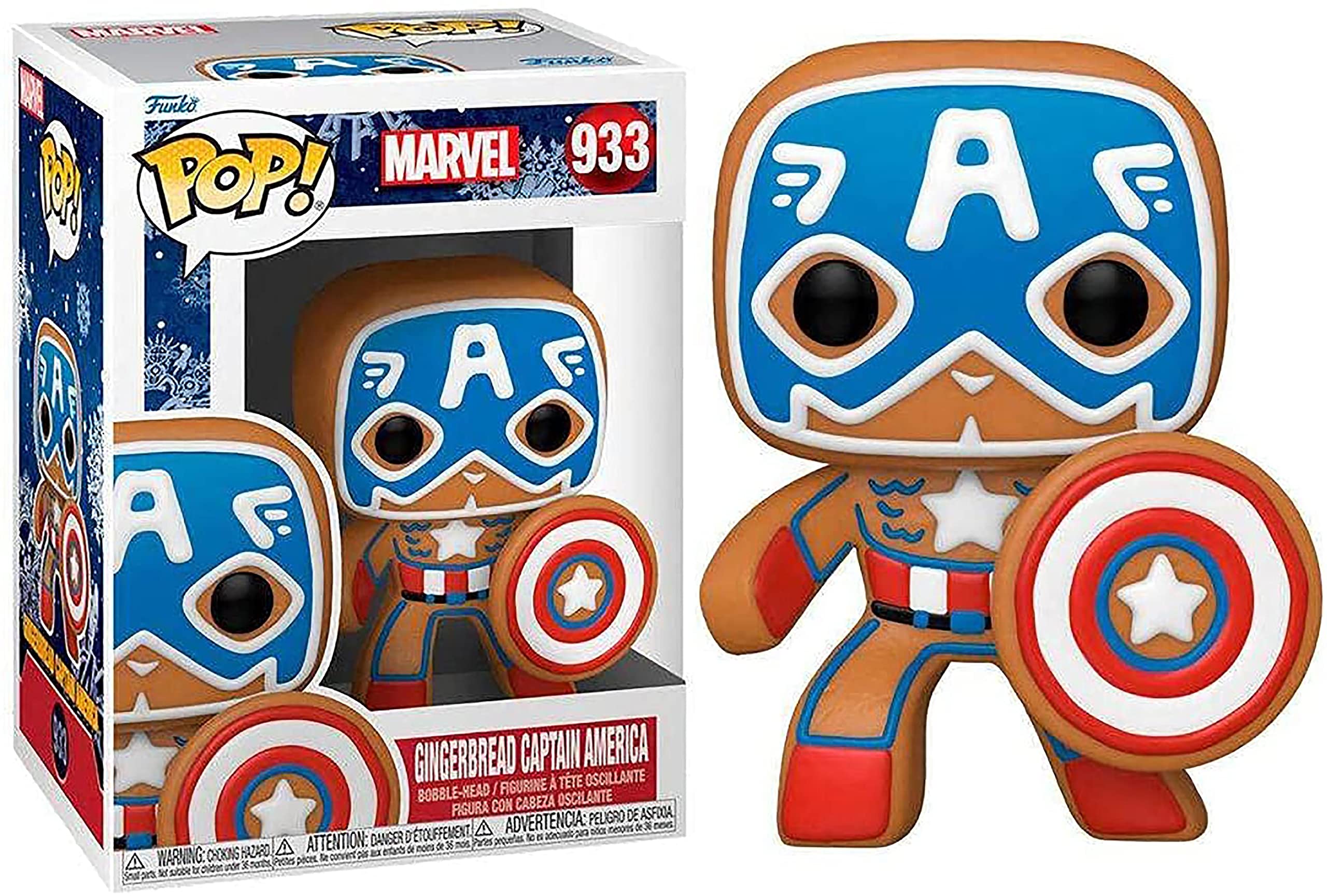 Funko POP! Marvel: Holiday - Captain America - Marvel Comics - Collectable Vinyl Figure - Gift Idea - Official Merchandise - Toys for Kids & Adults - Comic Books Fans - Model Figure for Collectors
