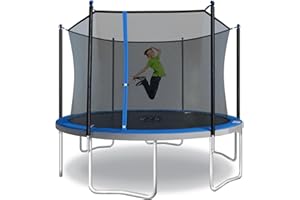 TruJump TruJump 12ft Trampoline with UV Resistant Safety Enclosure, ASTM Approved, Safe Padded Frame, Anti Rust Metal Frame, Heavy Duty, Outdoor Fun