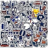 Cowboy Football Stickers 55 Pcs American Cowboy Rugby Stickers, Blue Dallas Football Birthday Party Favors Dallas Soccer Themed Party Supplies Decorations for Sports Game Sport Team Gifts