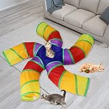 Bemodst Rainbow Cat Tunnel 5-Way Play Tent Interactive Maze Collapsible view 4