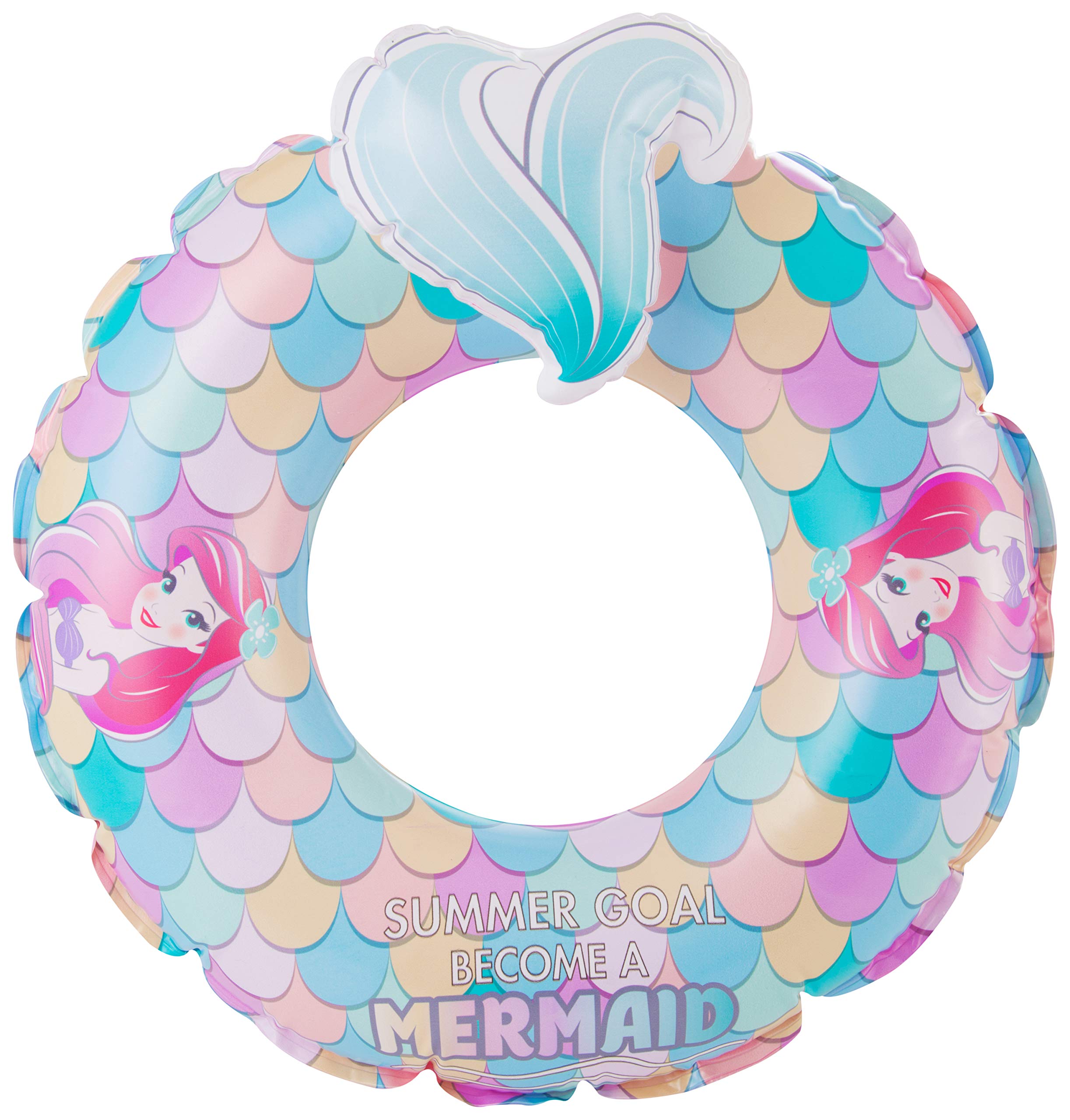 Disney Princess Disney Ariel Outdoor Inflatable Swim Ring, Pool Floats,Water Fun Summer Beach Toy for Kids, Multi Colour