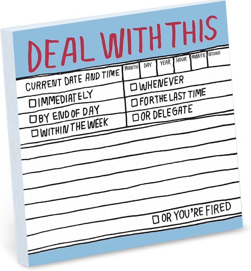 Knock Knock Hand-Lettered Sticky Notes 3x3 Inches 100 Sheets Deal With This