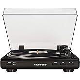 Crosley T400D-BK Fully Automatic Bluetooth 2-Speed Turntable Record Player with Built-in Preamp, Black