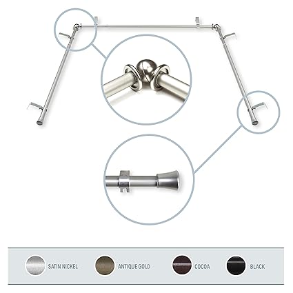 Amazon Com A F Rod Decor 5 8 Inch Bay Window Curtain Rod 20 36