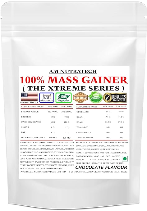 A M Nutratech Chocolate Flavour Mega Mass Gainer 2 Lbs Best Result Amazon In Health Personal Care