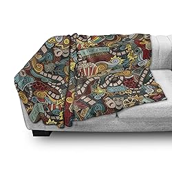 Ambesonne Hipster Throw Blanket, Cinema Items