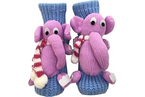 3D Knit Animal Socks,Ultra Soft Double-layer Cotton Cute Crew Socks Funny Holiday for Kids Christmas Surprise