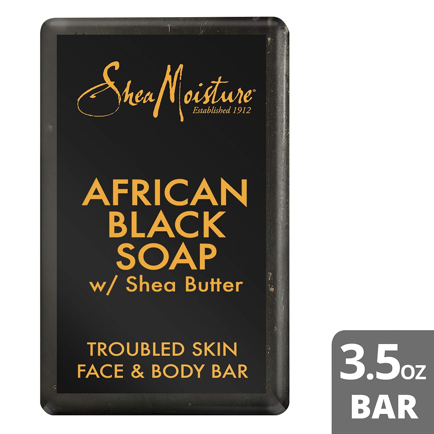 SheaMoisture Face & Body Bar for Oily, Blemish-Prone Skin African Black Soap to Clarify Skin 3.5 oz : Beauty