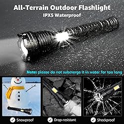 Rechargeable Flashlights 200000 High Lumens, Bright
