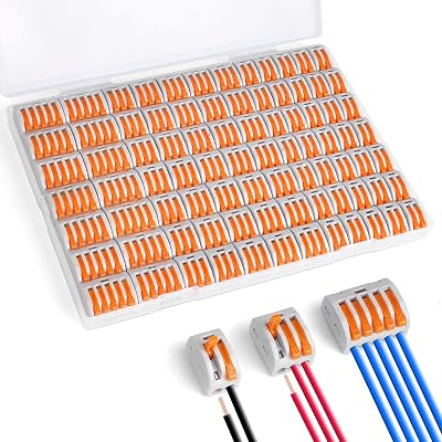 Flintronic 84Pcs Lever-Nut Wire Connectors 2/3/5-Port Compact Electrical
