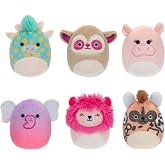 Squishville SQM0508 Safari Squad, Super Soft Mini Squishmallows, 5 cm Plush Figures, Pack of 6