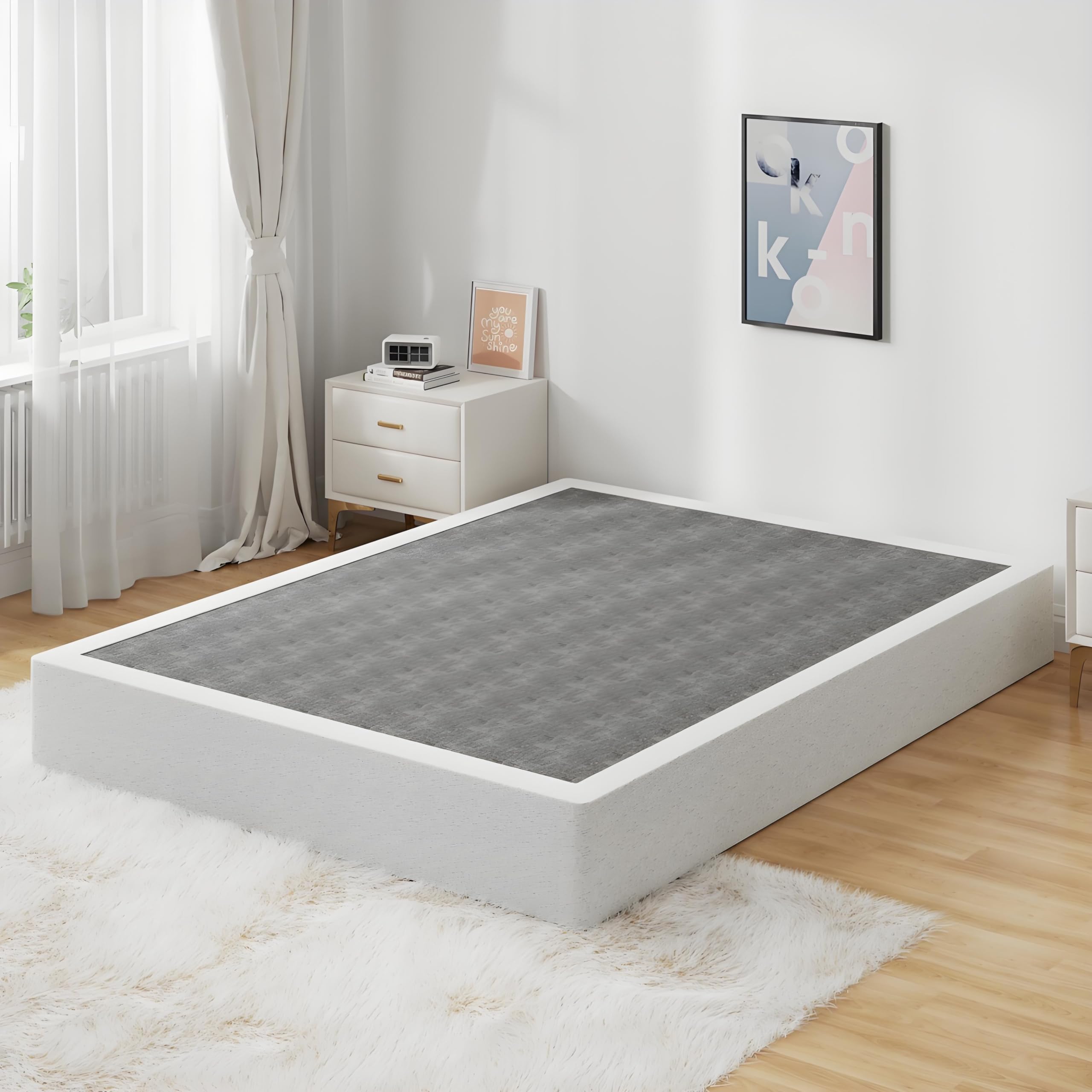 Photo 1 of ****FINAL SALE. NO RETURN!!! VIEW NOTES****Snaye Queen Size Box Spring Bed Base 9 Inch, 3000lbs Heavy Duty Box Spring Queen Metal Mattress Foundation, Tool-Free Easy Assembly, Noise Free