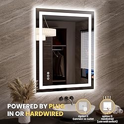 LOAAO 27.6"x35.4" LED Mirror for Bathroom, Lighted