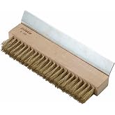 Winco Brass Wire Oven Bristle Brush with Metal Scraper,Brown,Medium | Great for Baking, Roasting, Reheating and Foodservice