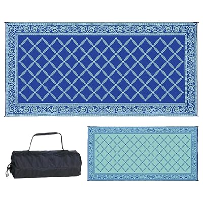 Tapis réversibles Bleu / Vert clair