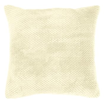 Douceur d'Intérieur Calinou Kopfkissenbezug + Füllkissen, Flanell, Jacquard, Polyester, 40 x 40 cm, Polyester, Natur, 40 x 40