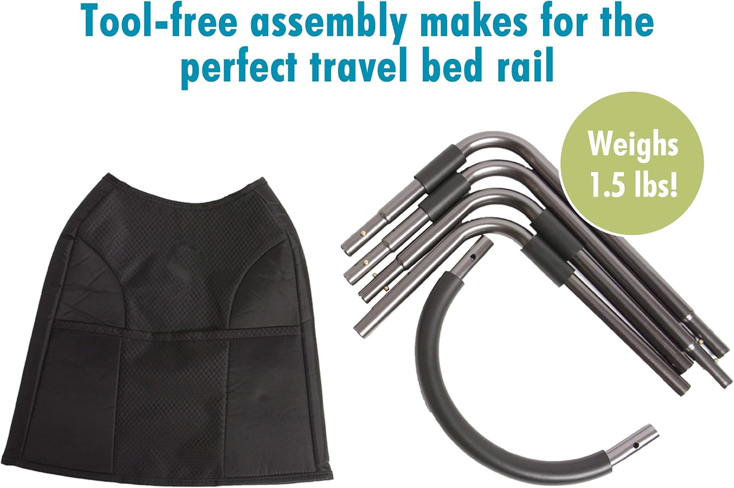 Able Life Bedside Mighty Rail, Travel Bed Rail and Assist Bar for Seniors with Organizer Pouch: Health & Personal Care