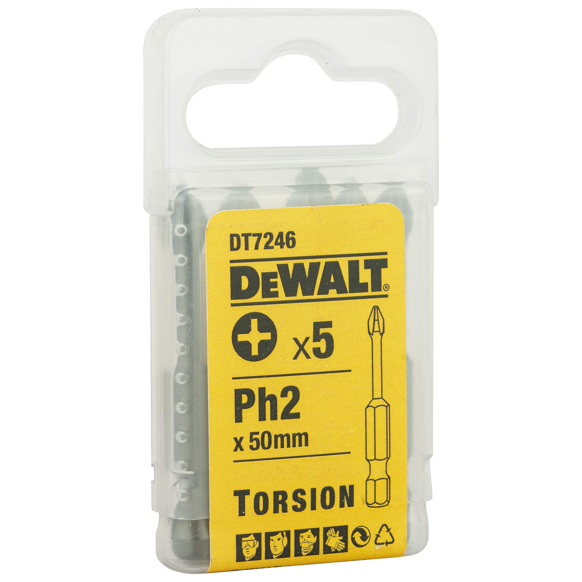 DEWALT DT7246QZ 50mm PH2 Torsion Bit (5 Pieces)