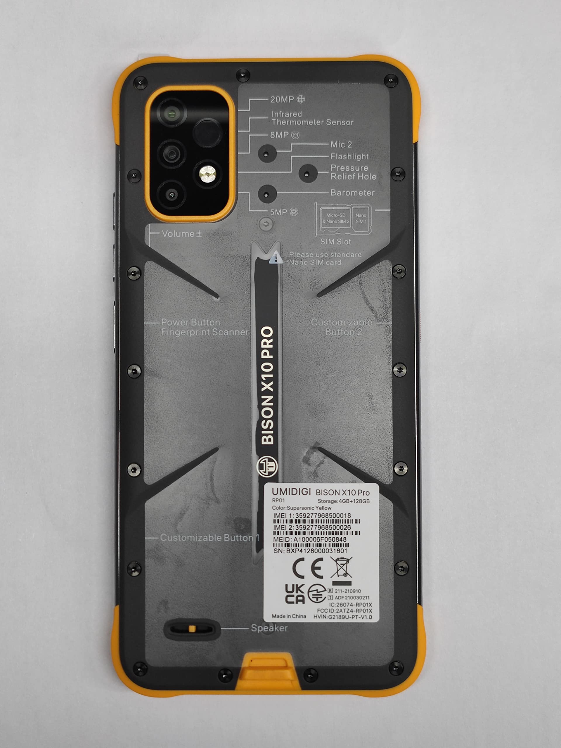 UMIDIGI Bison X10 PRO Rugged Unlocked Cell Phones, IP69K Rating Waterproof and Dustproof Smartphone, Android 11 NFC, 6.53