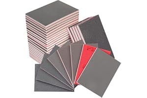 POTUINOM 32 Pcs 3 x 4 Inch Sanding Sponge Set, 180-3000 Grit Abrasive Sanding Pads Soft Foam Hand Sander Block Wet Dry Sandpa
