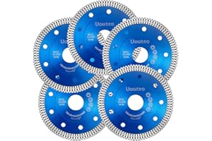 Uouteo 5 Pcs Diamond Saw Blade, 4-1/2 Inch Super Thin Tile Blade, Diamond Saw Blades for Angle Grinder, 4.5" Tile Blade for S