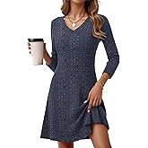MOLERANI Women Long Sleeve Dress Fall V Neck Casual Dresses 2025 - Sweater Dress Knit A Line Flowy Elegant Winter