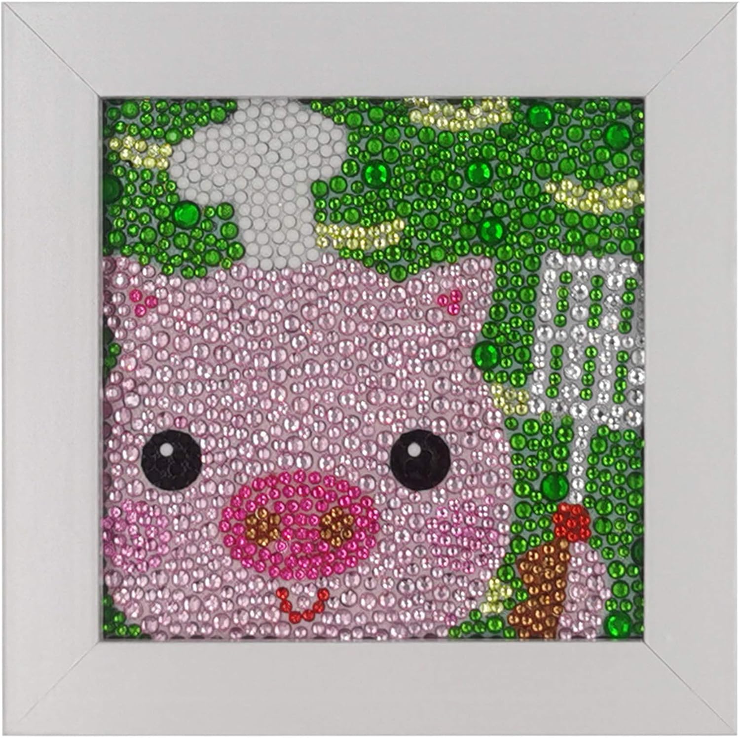 ParNarZar Pig Chef Walk The Balloon Diamond Painting Easy Art Crafts Kits for Kids Beginners Girls DIY Creativity with Frame 6x6inches