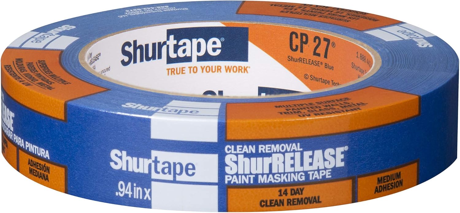 Shurtape CP 27 14Day ShurRELEASE Painter's Tape, MultiSurface, 24mm x