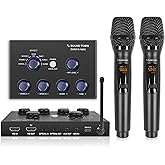 Sound Town 16 Channels Wireless Microphone Karaoke Mixer System w/ 2 Wireless Mics, HD ARC, Optical (Toslink), AUX, Supports Smart TV, Media Box, PC, Bluetooth, Soundbar, Receiver (SWM15-MAX)