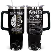 ZNYYZYBA Engineer Gifts, Father's Day Gift Ideas, 40 oz Engineer Tumbler with Handle and Straw, Reusable Stainless Steel Coffee Mug with Leak Proof, Gifts For Engineers