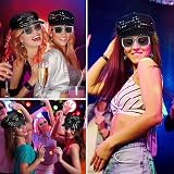 Dreamtop 3Pcs Sequin Black Hat Sunglasses Earrings Party Set for Abba 70s view 6