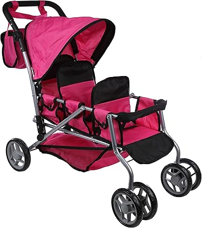 Mommy \u0026 Me Triplet Doll Pram Back to 