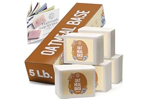 Prime Creations Soap Base for soap making supplies melt and pour soap base for DIY crafting moisturizing glycerin 5 LB, Unscented - Oatmeal