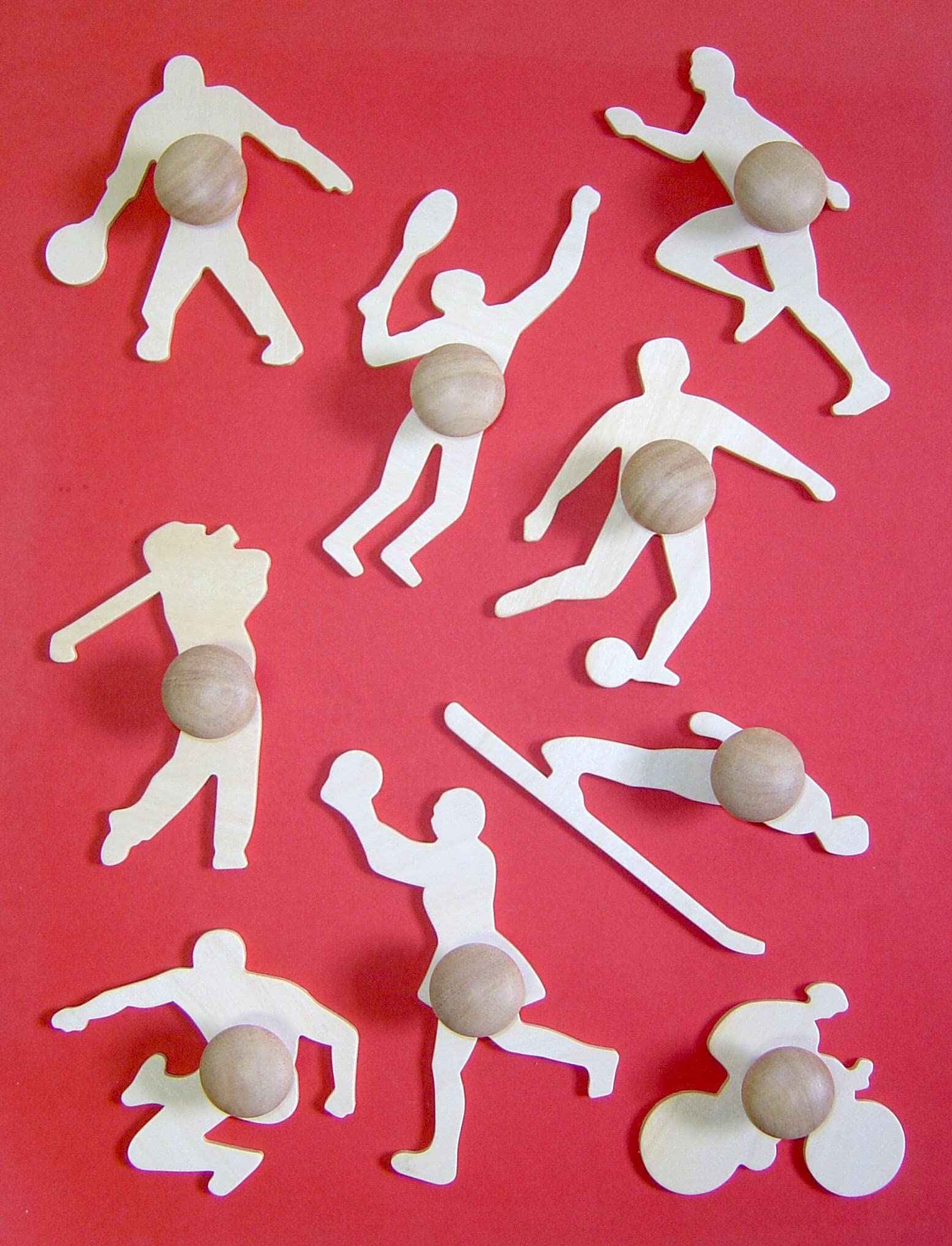 Major Brushes Wooden Sports Templates Stencils - Set of 9