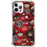 Liehad Psychedelic Gore Eyes Phone Case Compatible with iPhone 15 Pro Max, Scared Eyes Pattern Cover for Men Girls Women Boys, Shockproof Protective TPU Case for iPhone 15 Pro Max