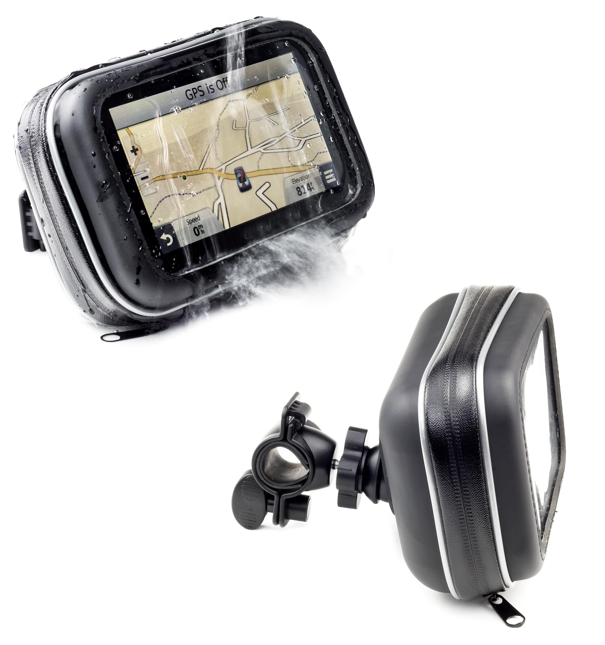TomTom Motorcycle Handlebar Bike Mount Holder With Waterproof Case For 5-inch GPS Sat Nav