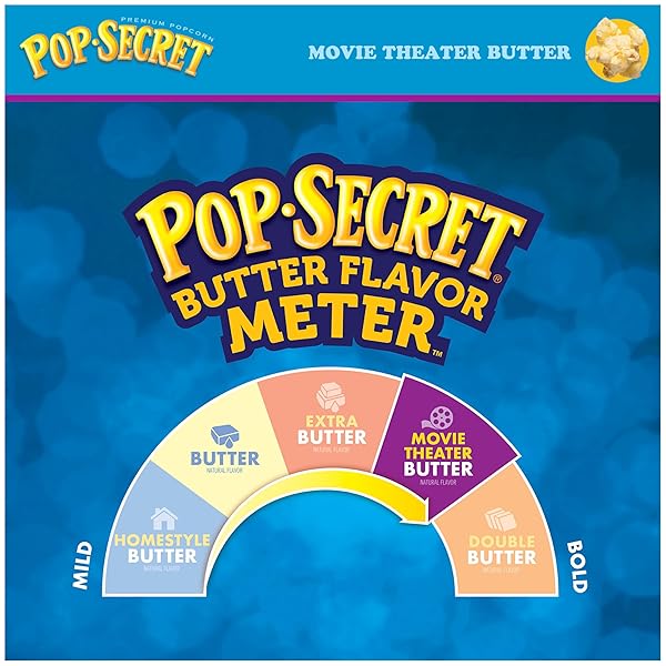 POP SECRET MICROWAVE POPCORN, MOVIE THEATER BUTTER, FLAVOR, 3.2 OZ SHARING BAGS, 12 CT