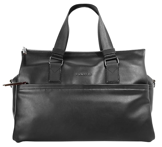 BUGATTI Reisetasche SENSO RFID Kunstleder schwarz 46 l Damen Außentasche(n), Für DIN A4, Innentasche(n), Laptopfach, Reißvers