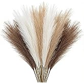 Artificial Pampas Grass Decor,21.7" Fluffy Faux Pampas,30Pcs Bohemian Style | Artificial Pampas Grass Decor - No Shed Boho Room Decor, Wedding Table Centerpieces &amp; Photography Props