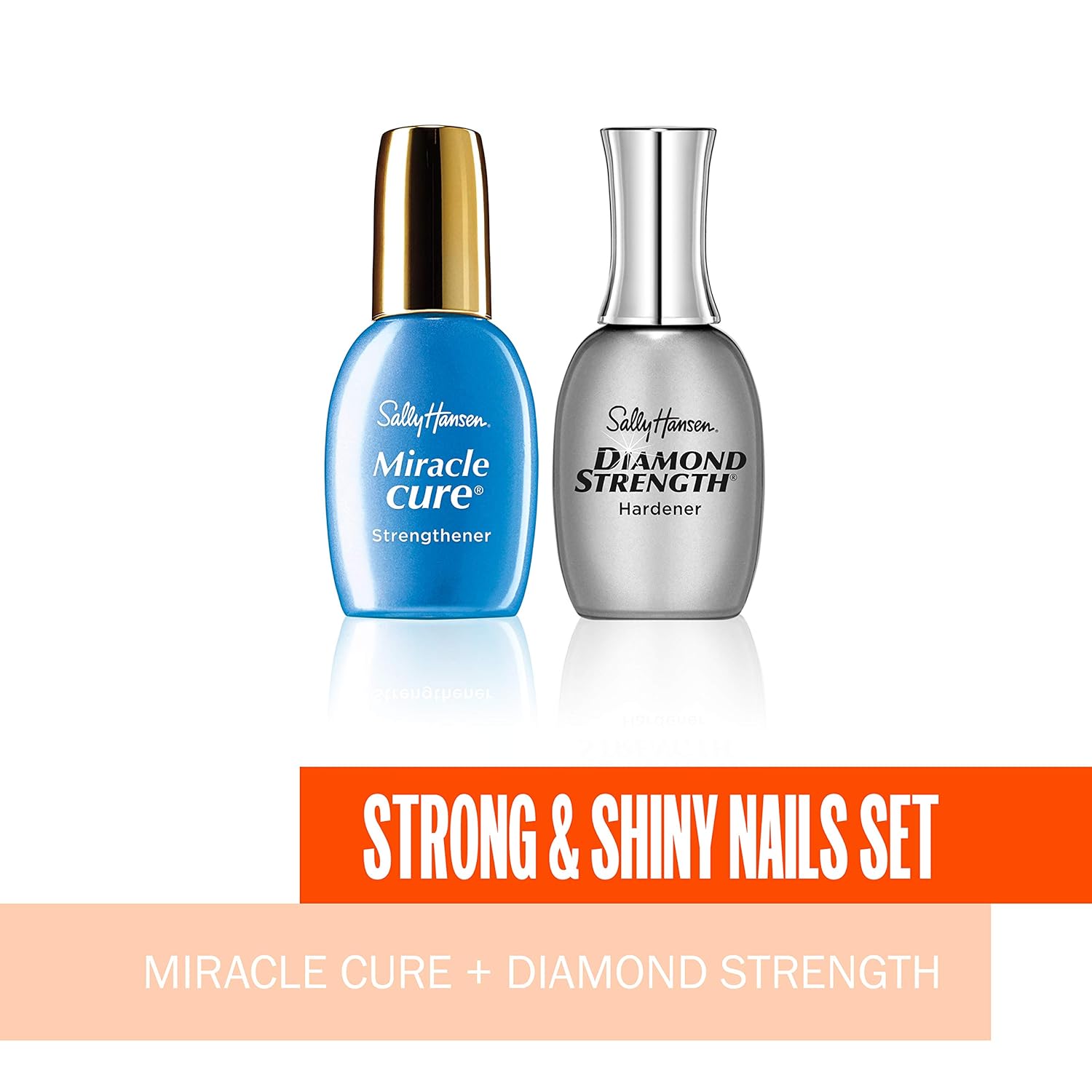 Sally Hansen Diamond Strength Instant Nail Hardener and Sally Hansen Miracle, Nailcare Kit, Pack of 2: Beauty