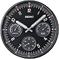 SEIKO Shelby Non Ticking Wall Clock, Black, 13 Inch