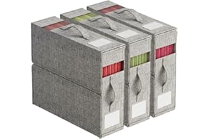 ActCosy 3Pack Sheet Organizers and Storage with Handles – Foldable Linen Closet Storage for King & Queen Sheet Sets – Clear Window & Removable Labels – Dustproof & Space-Saving Design, Grey