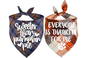 STMK 2 Pack Thanksgiving Day Dog Bandanas, Dog Holiday Fall Thanksgiving Bandanas Scarf for Small Medium Large Dogs (Large)