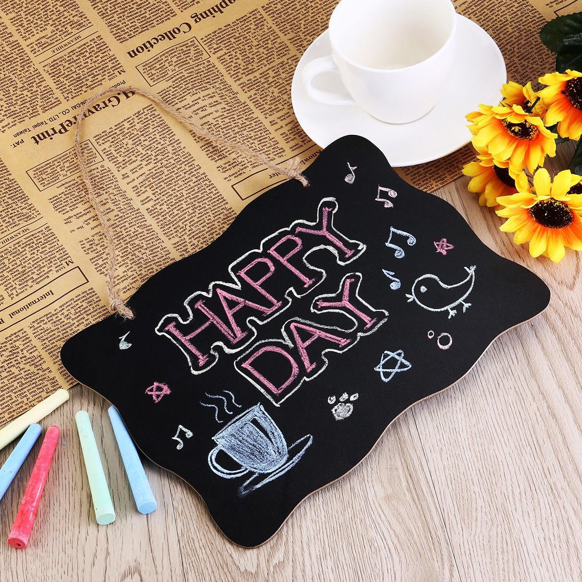 HOMEMAXS Chalkboard Sign Double-Sided First Day of School Board with Hanging String - 2 Pack : Office Products