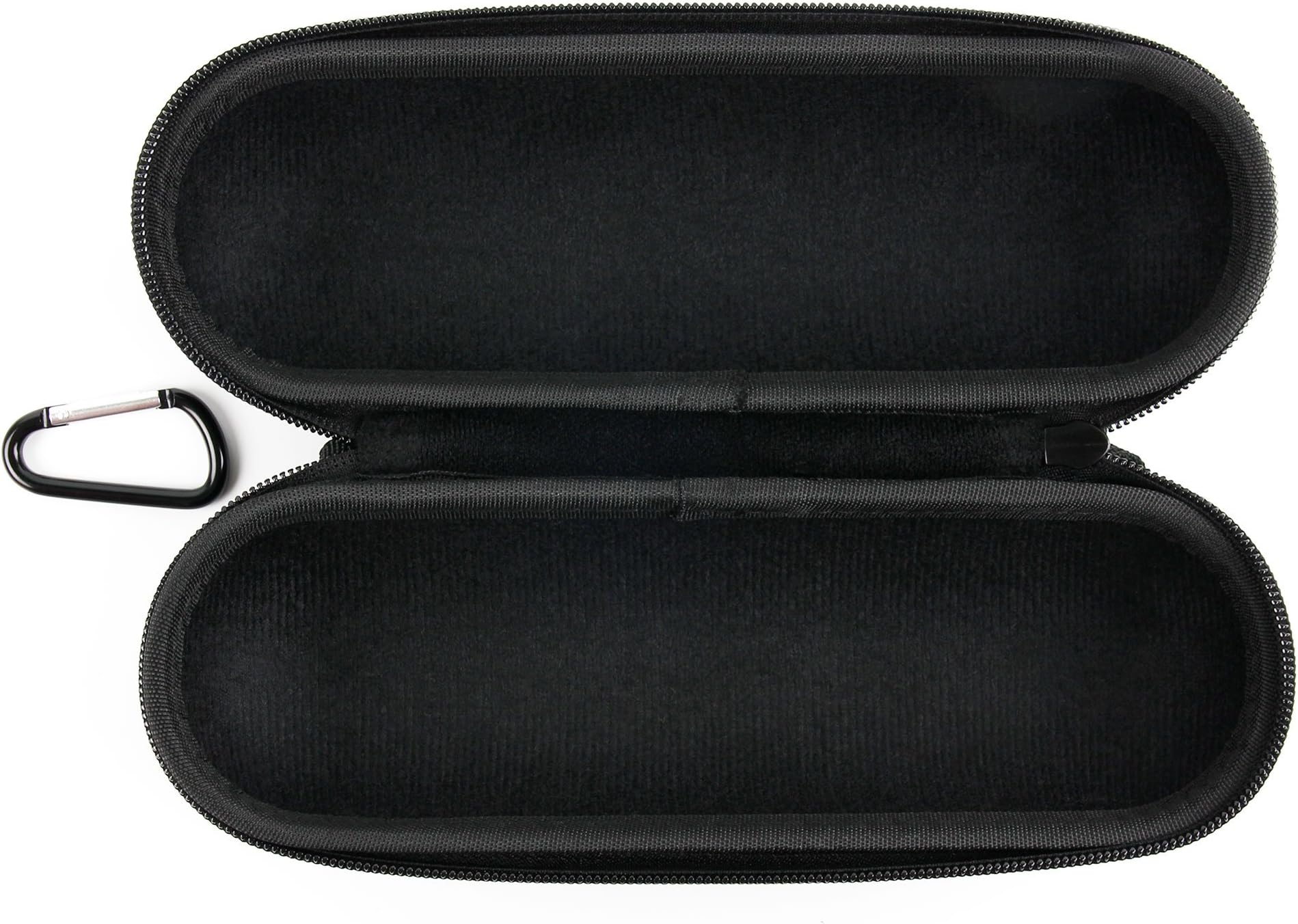 DURAGADGET Black Protective EVA Shell Case with Carabiner Clip - Compatible with The Metene Medical Forehead and Ear Thermometer (Thermometer NOT Included)