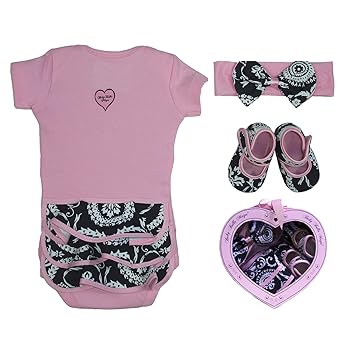 Amazon.com: Bebé Bella Maya Baby Shower ropa Set de regalo en forma de corazón caja de regalo niña Valor un recién nacido., 0-6 meses: Baby