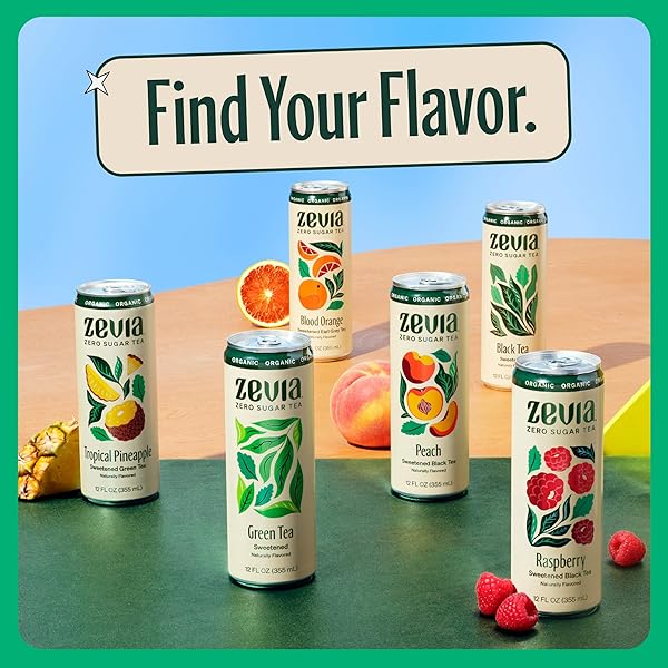 ZEVIA, TEA SWEETENED GREEN ORGANIC, 12 FL OZ