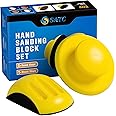 S SATC Sanding Blocks 5 Inch Hook and Loop Sanding Block 2 PCS Round and Mouse Hand Sanding Block for Wood Furniture Restoration Home Arts and Crafts
