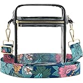 WEIMZC Clear Crossbody Bag Stadium Approved,Adjustable Shoulder Strap Clear Crossbody Purse for Concerts,Sports Events