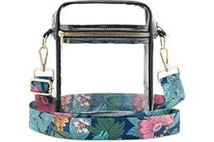 WEIMZC Clear Crossbody Bag Stadium Approved,Adjustable Shoulder Strap Clear Crossbody Purse for Concerts,Sports Events